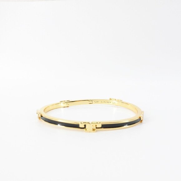 Tory Burch Serif-T Enameled Stackable Bracelet Black OS - Picture 8 of 12